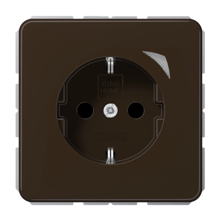 Jung BTCD1521SEBR SCHUKO socket, 16 A 250 V ~, screw terminals, with function display, integrated increased contact protection, SAFETY+, Duroplast, CD series, brown