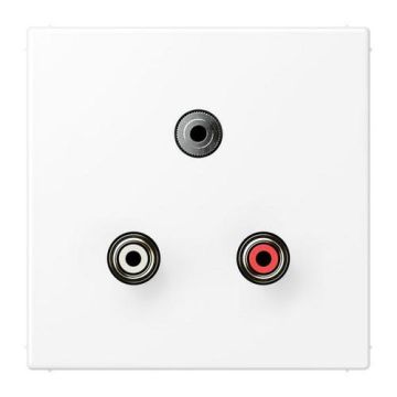 Jung MALS1011WWM Multimedia connection system Cinch Audio / mini jack 3.5 mm, LS series, snow white matt