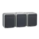 ELSO 455809 3-way 16A horizontal light/basalt grey socket