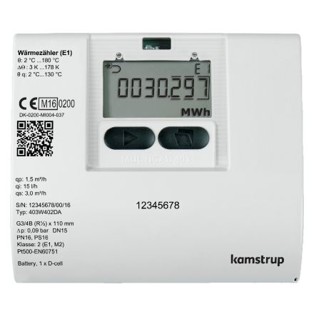 LINGG&JANKE 84733SEC KNX climate meter Kamstrup | Multical 403, DN40, flange, 10 m³/h | 300 mm