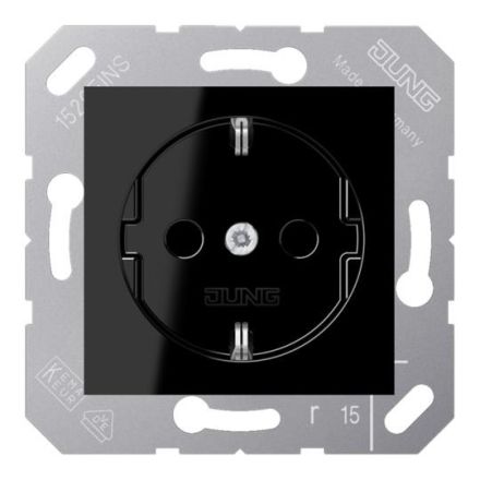 Jung CD5120BFSW SCHUKO socket, 16 A 250 V ~, thermoplastic, 50 x 50 mm, black