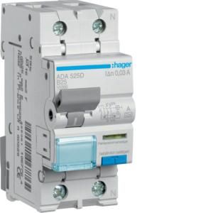 Hager ADA525D FI/LS switch 1-pole+N 10kA B25A 0.03A A