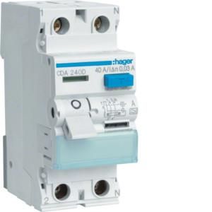 Hager CDA240D residual current circuit breaker 2-pole 40/0, 03A