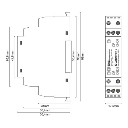 LUNATONE 89453858-HS DALI LED dimming actuator CV DT8 REG | 2xTW, 16 A