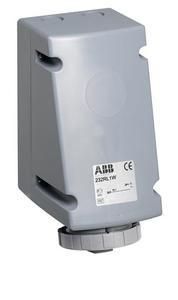 ABB Stotz-Kontakt 232RL1W, surface-mounted wall socket, 32 A 1h, IP67, 2P+E, grey for through-wiring, 2CMA168484R1000