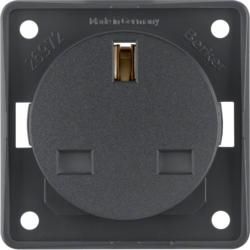 Berker 962622505 socket with protective contact 'British Standard' anthracite, matt Integro inserts