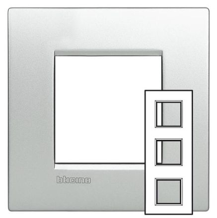 Bticino LNE4802M3TE AIR EUROPE frame 3-way TECH, (aluminium)