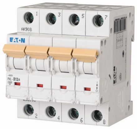Eaton PXL-C13/4 circuit breaker, 13A, 4p, C-Char , 236614