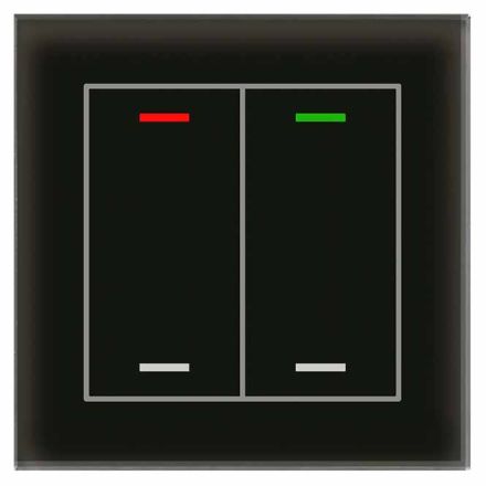MDT BE-GTL20S.01S KNX glass button II Light | 2-way, neutral | glass black/black