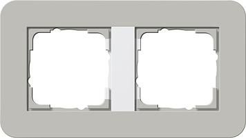Gira 0212412 cover frame 2f Gira E3 grey/pure white