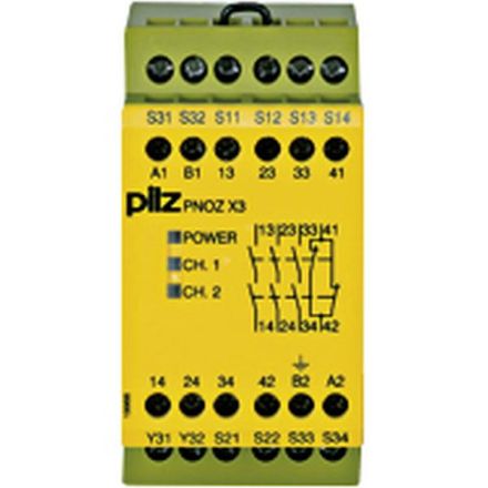 Pilz 774319 PNOZ X3 240VAC 24VDC 3n/o 1n/c 1so safety relay