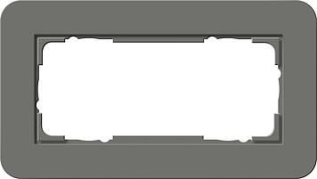 Gira 1002413 cover frame 2f oM Gira E3 dark grey/pure white