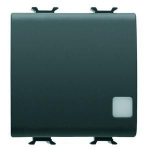 Gewiss GW12035F illuminated 2M 2P 16AX plug-in terminal black switch