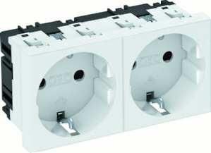 OBO Bettermann STD-D0 RW2 0° 2-way pure white socket, 6120022