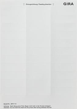Gira 2873112 labelling sheets 21.8x67mm accessories pure white