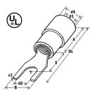 HAUPA 260328 fork cable lug M10 4-6qmm DIN insulated