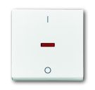 Busch-Jaeger 1788-84 rocker with print, with small red dome studio white