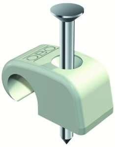OBO Bettermann 2027 10-14mm, L25 light grey adhesive clip, 2228823