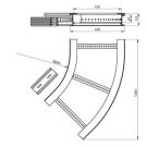 Unex 67637-04 45° grey RAL7035 135x600 R600 U23X flat bend