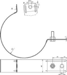 Dehn & Söhne 420127 rain pipe clamp D:120mm CU