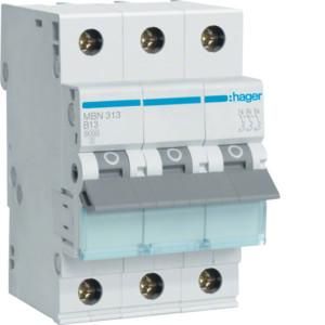 Hager MBN313 circuit breaker 3-pole B13A 6kA