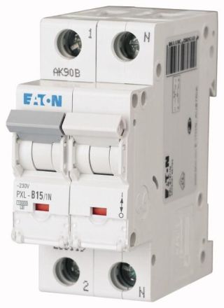 Eaton PXL-C15/1N miniature circuit breaker, 15A, 1p+N, C-Char, 236166