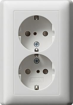 Gira 078327 Double SCHUKO KS Standard 55 pure white matt