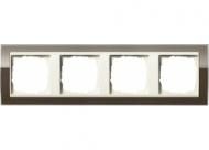 Gira 0214761 4-way cover frame for cream white Gira Event Clear Brown