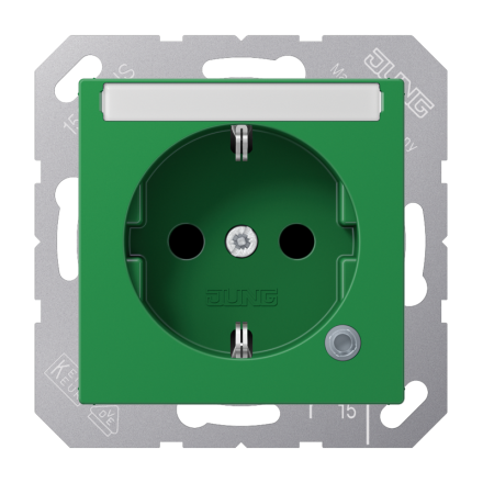 Jung A1520BFNAKOGN SCHUKO socket, without claws, with function display, with label field, integrated increased contact protection