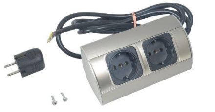 L&S 3750114 Corner double socket without groove stainless steel look, stainless steel look
