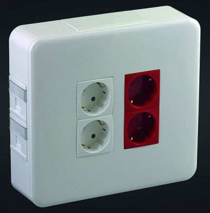 EFAPEL WHITE SURF MNT WORKST W/2RJ+2SO R+2SO W SKO