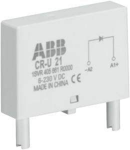 ABB STOTZ-KONTAKT CR-U 91C, CR-U 91C plug-in module varistor and red LED, 110-230VAC/110VDC, 1SVR405665R0100
