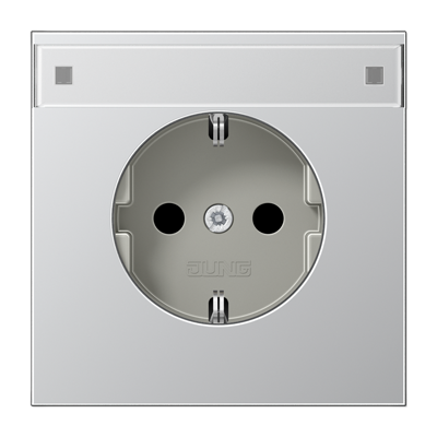 Jung AL1520NAPL central plate for SCHUKO® sockets with label field, LS series, aluminum