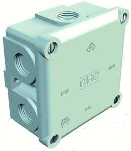 OBO Bettermann B10M 91x91x51mm light grey Duroplast cable junction box, 2002167