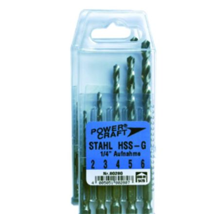 Silberspeer 80280.7 HSS-G Set 2-6mm 5 pieces 1/4' shaft