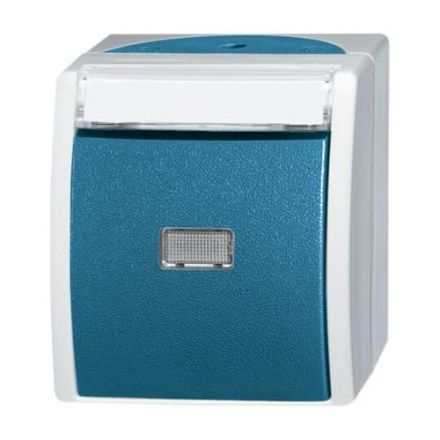Busch-Jaeger 2621 WN-53-201 rocker switch, normally open grey/blue-green