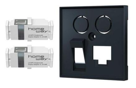 HomeWay 2xLC/APCD-SM coupling + ZP one.fiber ant Fiber Set