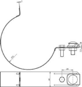 Dehn & Söhne 420207 Two-metal rain pipe clamp Cu/St/tZn 100mm