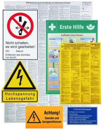Dehn & Söhne 700050 WHSS EA K for electrical systems plastic warning/information sign set