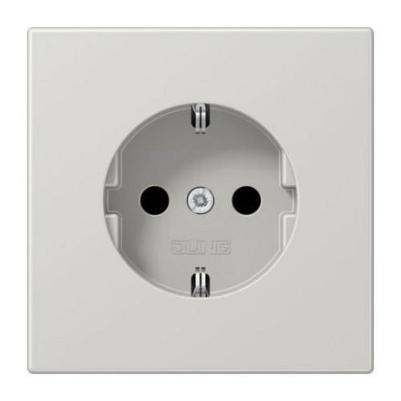 Jung LS1520NKILG SCHUKO socket, 16 A 250 V ~, without claws, integrated increased contact protection, SAFETY+, Duroplast, LS series, light grey
