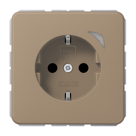 Jung BTCD1521SEGB SCHUKO socket, 16 A 250 V ~, screw terminals, with function display, integrated increased contact protection, SAFETY+, anodised aluminium, CD series, g