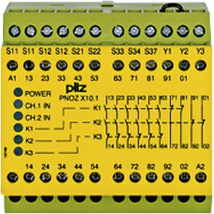 Pilz 774749 PNOZ X10.1 24VDC 6n/o 4n/c 6LED emergency stop relay