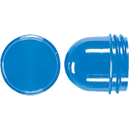 Jung 37.08 screw cover flat, for lamps with max. 35 mm total length, thermoplastic, blue