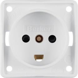 Berker 962722502 socket with protective contact 'Denmark' polar white matt Integro inserts