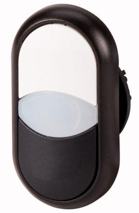 Eaton M22S-DDL-WS double pushbutton, + indicator light, white/white/black, 216705