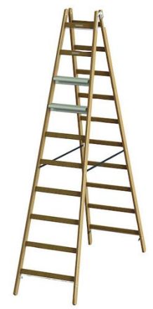 PROTEC.class PHSSLASE10 PHSLAE10 + aluminum steps one-sided 2x10 wooden stepladder