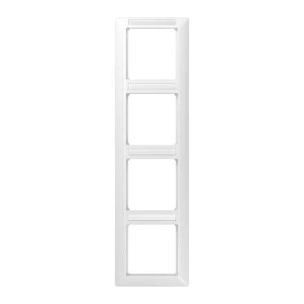 Jung AS584BFINAWW frame 4-way, with window (spray-tight), vertical mounting, thermoplastic, AS 500, alpine white