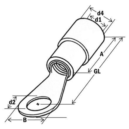 HAUPA 260954 ring cable lug M6 70qmm insulated
