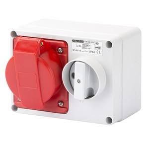 Gewiss GW66020 horizontal with housing 32A/5 pin 400V IP44 socket