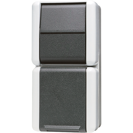 Jung 876W SCHUKO® socket 16 A 250 V ~ with switch universal off-change 10 AX 250 V ~, 16 A 250 V ~, IP 44, WG 800